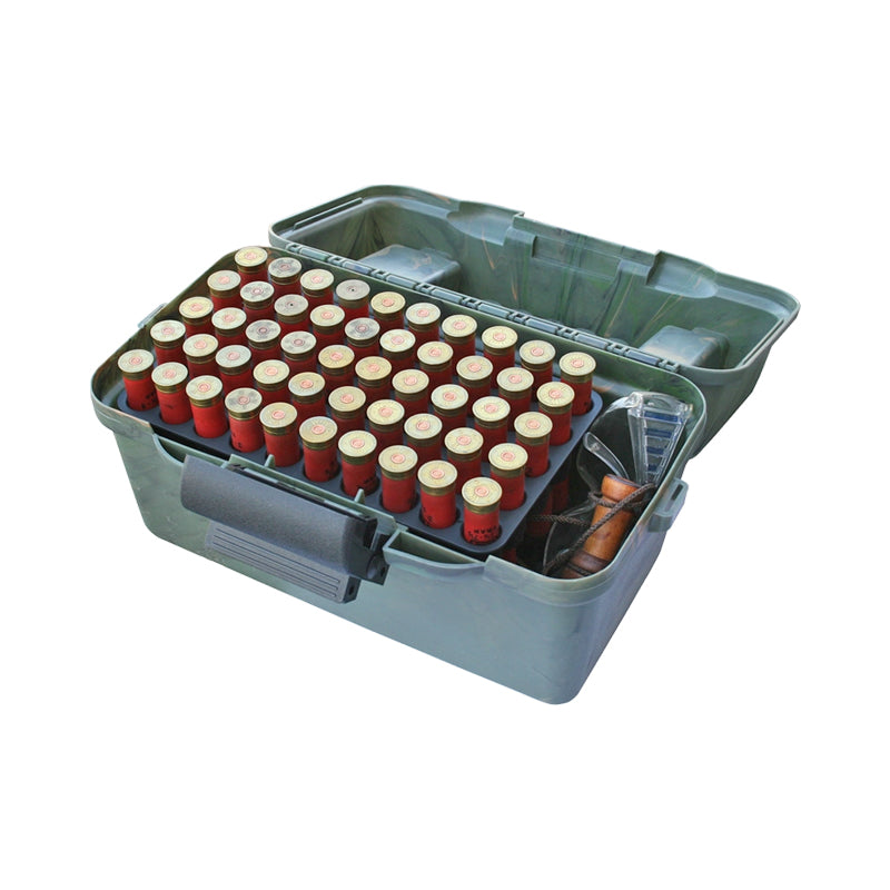 MTM Deluxe Dual Gauge Flip-Top Shotshell Box with Handle 12 or 20 Gauge 2-3/4", 3" 100-Round Camo